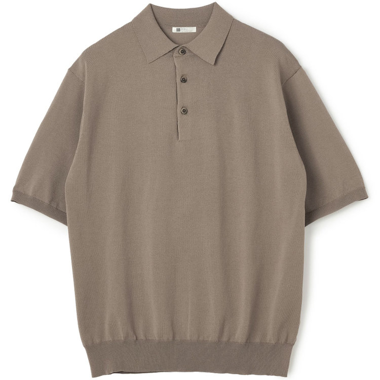 スーツセレクト 【RBC】【5分袖】コットンブレンドレトロポロシャツ/ブラウン/マシンウォッシャブル 茶淡色