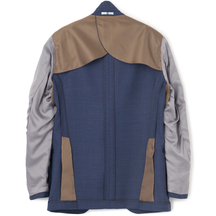 シルバーライン 【CLASSICO TAPERED】【春夏】3釦段返りシングルスーツ 2タック/ネイビー/パッチポケット/ウエストムーブ仕様/MARZOTTO/※パンツ裾直し必要 紺淡色