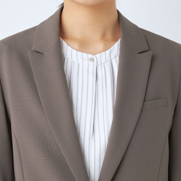 シルバーライン 【SL】【年間】1釦シングルパンツスーツ/ブラウン/パンツウエストシャーリング/ウォッシャブル/※パンツ裾上げ済仕様 茶中間