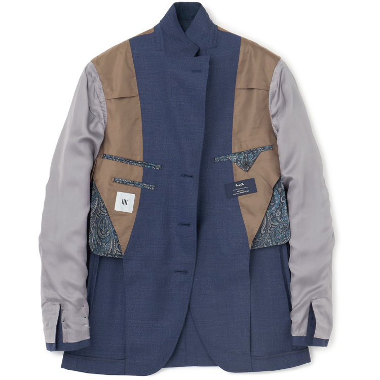 シルバーライン 【CLASSICO TAPERED】【春夏】3釦段返りシングルスーツ 2タック/ネイビー/パッチポケット/ウエストムーブ仕様/MARZOTTO/※パンツ裾直し必要 紺淡色