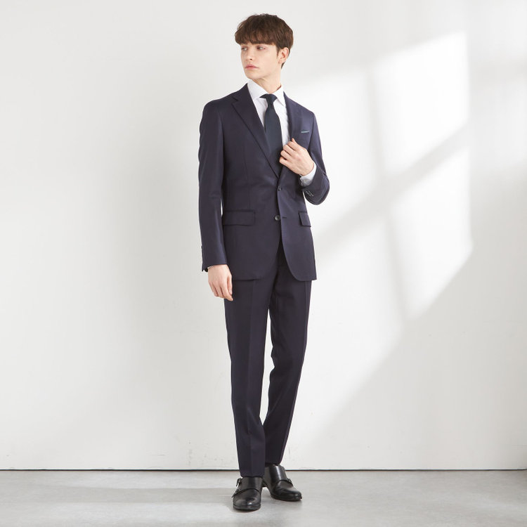 シルバーライン 【CLASSICO TAPERED】【年間】2釦シングルスーツ 1タック/ネイビー/※裾上げ必要 紺中間