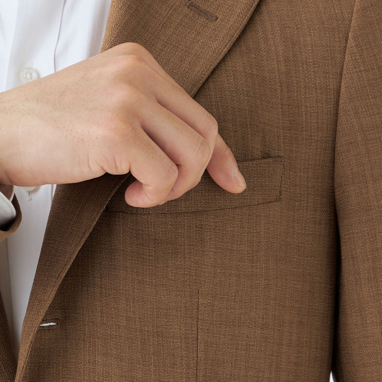 ブラックライン 【RBC】【春夏】3釦段返りジャケット/ブラウン/パッチポケット/4S SUSTAINABILITY&ECOLOGY FABRIC 茶中間