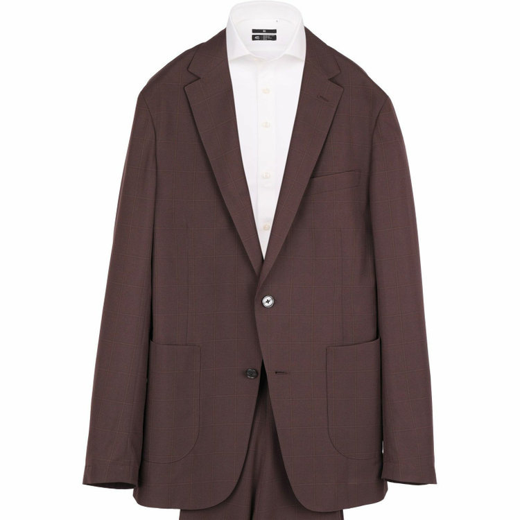 スーツセレクト 【WEB限定/OUTLET】【SLIM TAPERED_2】【春夏】コーディネートパンツ付き/2釦シングルスーツ 0タック/ブラウン×チェック+ライトブラウンソリッドパンツ/LIGHT&COOL/ウォッシャブル ブラウン系(茶)