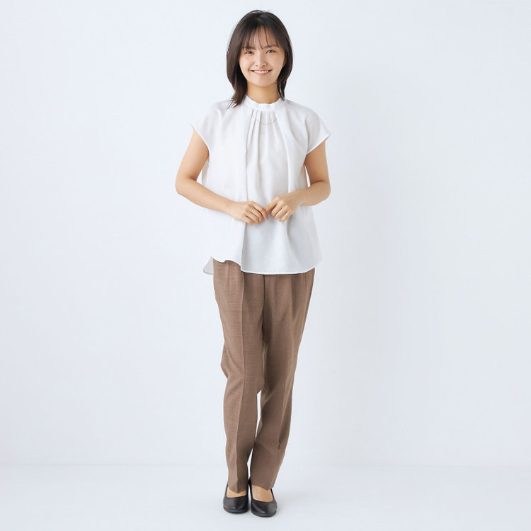 SUIT SELECT　アウトレット 【WEB限定/OUTLET/汚れ・キズ等有】 【SL】アクセ付きフレンチ袖/ホワイト 白