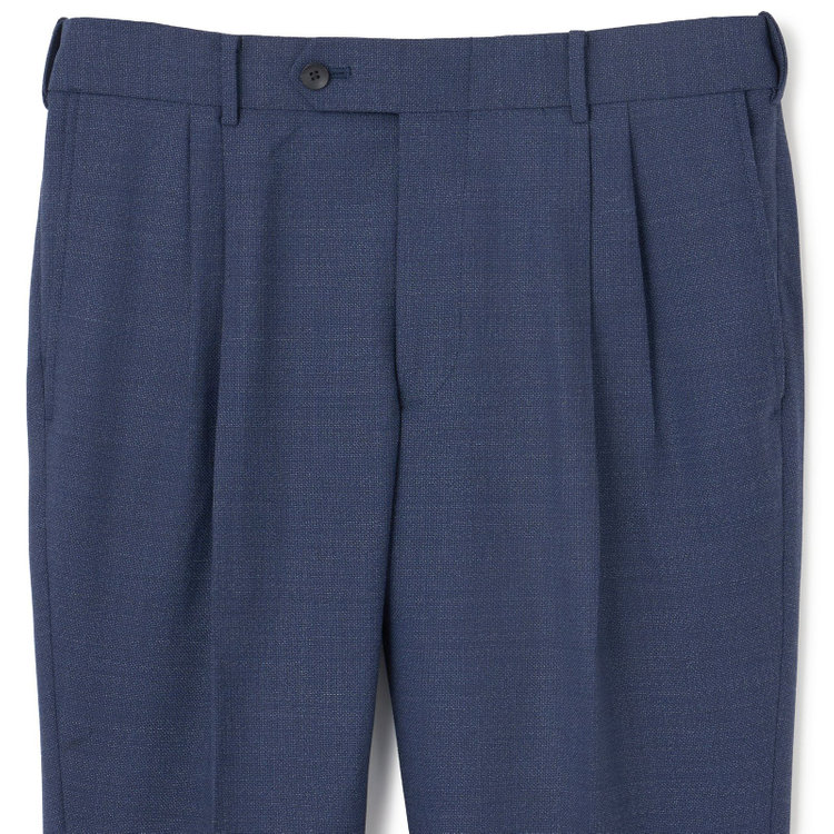 シルバーライン 【CLASSICO TAPERED】【春夏】3釦段返りシングルスーツ 2タック/ネイビー/パッチポケット/ウエストムーブ仕様/MARZOTTO/※パンツ裾直し必要 紺淡色