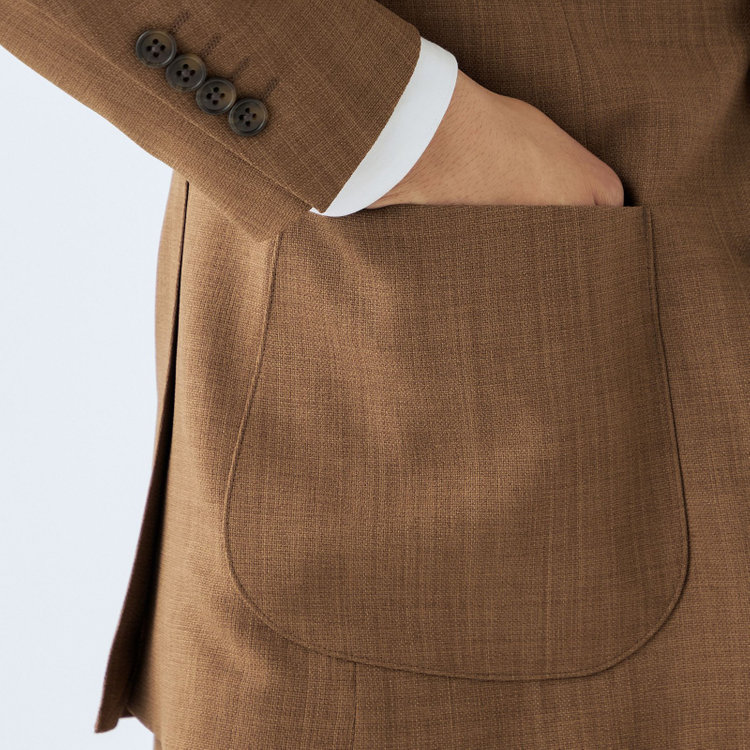 ブラックライン 【RBC】【春夏】3釦段返りジャケット/ブラウン/パッチポケット/4S SUSTAINABILITY&ECOLOGY FABRIC 茶中間