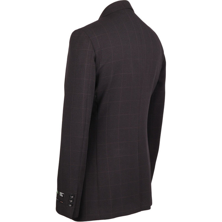 スーツセレクト 【WEB限定/OUTLET】【SLIM TAPERED_2】【年間】2釦シングルスリーピーススーツ 0タック/ブラック×ウィンドペン/4S SUSTAINABILITY&ECOLOGY FABRIC/※パンツ裾上げ済仕様 ブラック系(黒)