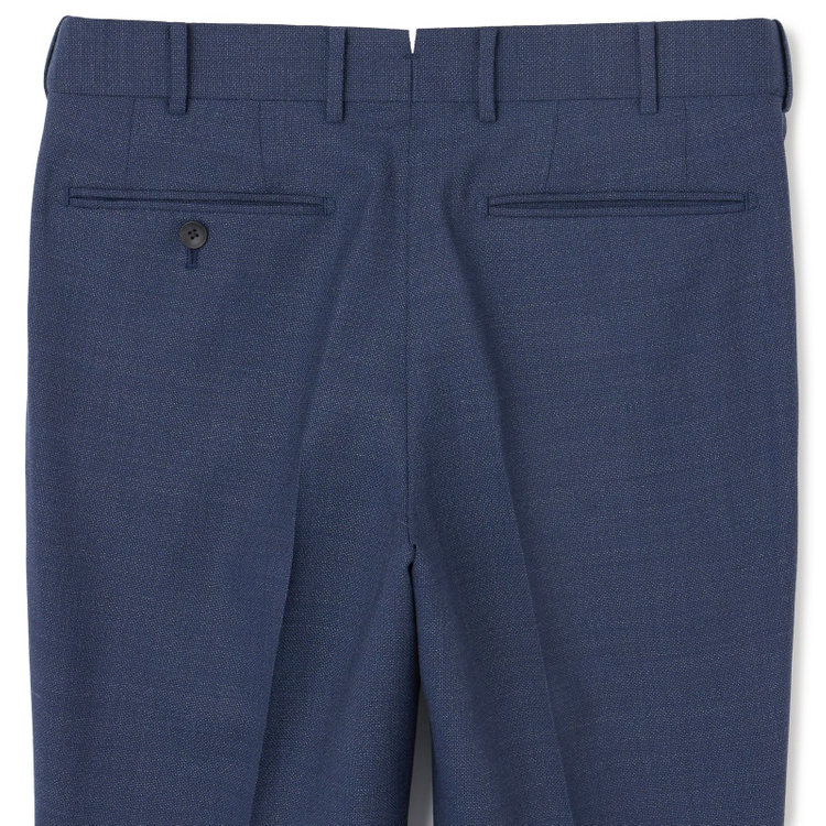 シルバーライン 【CLASSICO TAPERED】【春夏】3釦段返りシングルスーツ 2タック/ネイビー/パッチポケット/ウエストムーブ仕様/MARZOTTO/※パンツ裾直し必要 紺淡色