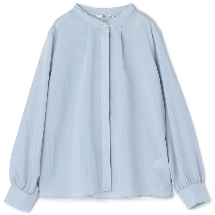 シルバーライン 【SL/長袖】バンドカラー比翼仕様/ブルー/「ストレッチ」「通気性」「吸水・速乾」 青中間