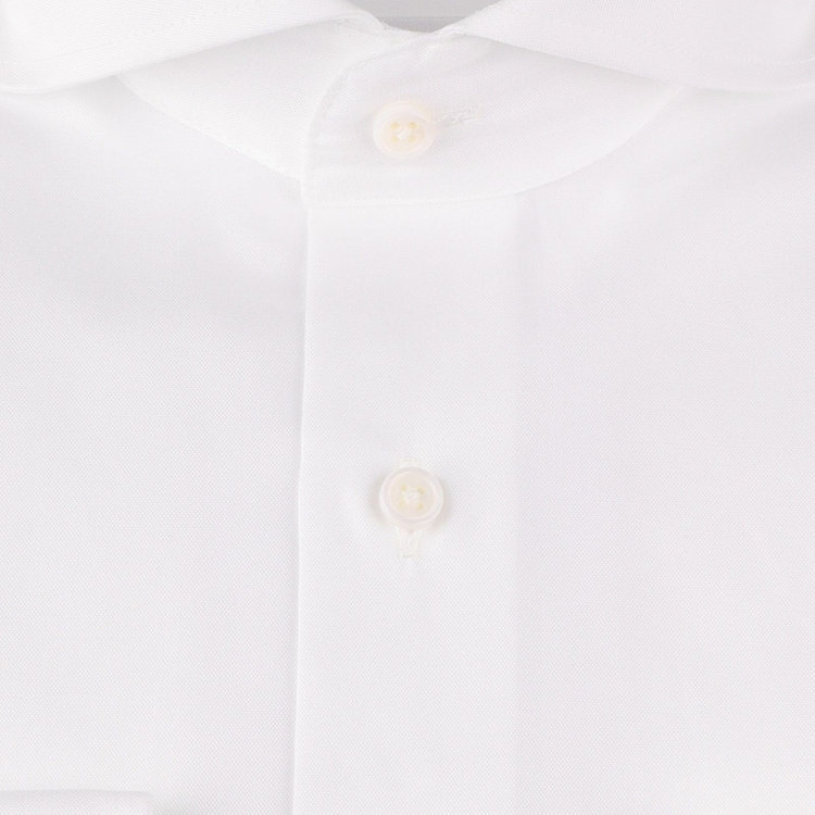 SUIT SELECT　アウトレット 【WEB限定/OUTLET/汚れ・変色・キズ等有】【SL-4】【形態安定】ホリゾンタルワイドカラードレスワイシャツ/ホワイト×ソリッド 白
