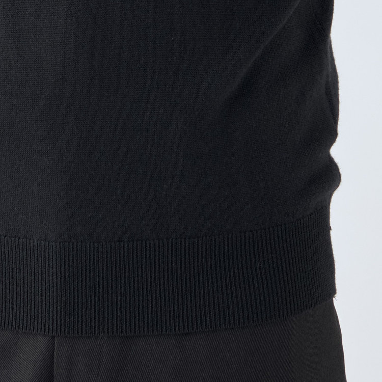 スーツセレクト 【RBC】【秋冬】ウール100％Vネックニットセーター/ブラック/ZEGNA BARUFFA/マシンウォッシャブル 黒