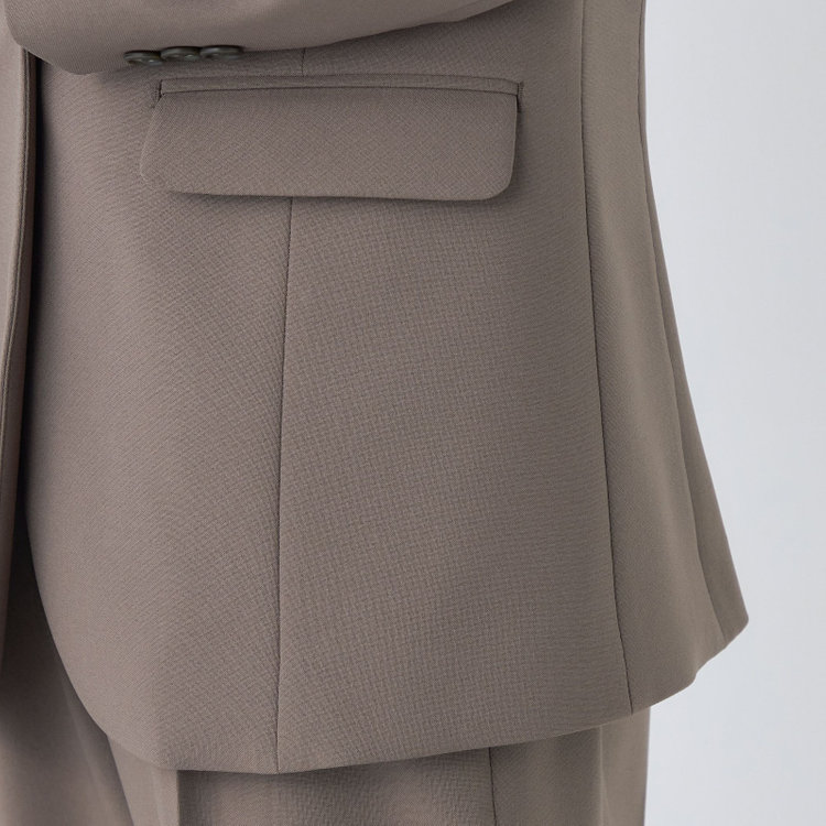 シルバーライン 【SL】【年間】1釦シングルパンツスーツ/ブラウン/パンツウエストシャーリング/ウォッシャブル/※パンツ裾上げ済仕様 茶中間