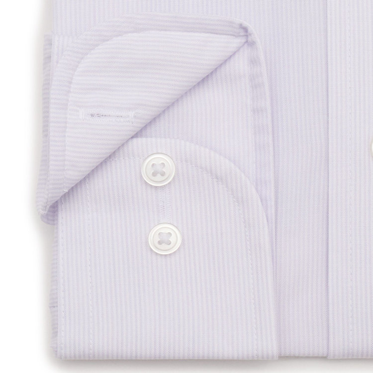 ソノタ 【発送在庫あり】 【形態安定】ボタンダウンワイシャツ/ホワイト×パープルストライプ 紫中間