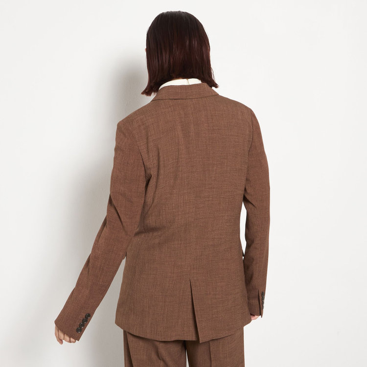 シルバーライン 【RELAX WIDE】【年間】 ダブルジャケットワイドパンツスーツ/ブラウン/4S SUSTAINABILITY&ECOLOGY FABRIC/※パンツ裾上げ済仕様 茶中間