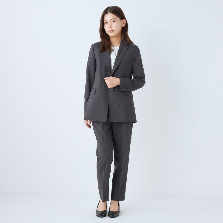 シルバーライン 【SL】【年間】2釦シングルパンツスーツ/グレー/ウォッシャブル/Naturemier/※パンツ裾上げ済仕様 グレー濃色