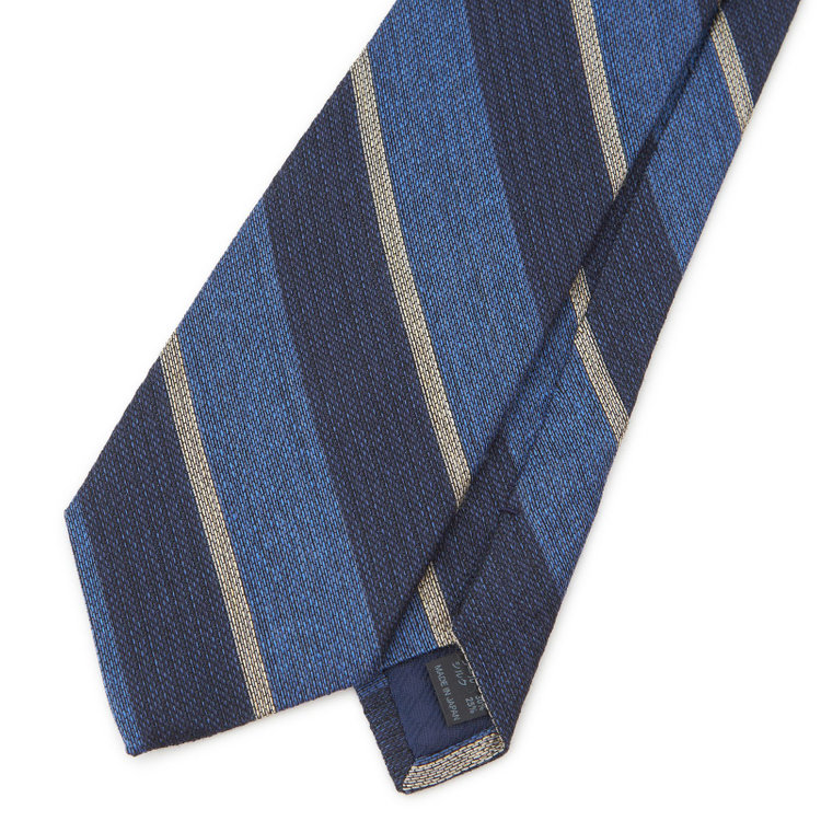 シルバーライン 【発送在庫あり】【SILVER LINE】コットンウールシルクストライプネクタイ 8.5cm幅/ネイビー/ITALIAN FABRICS その他