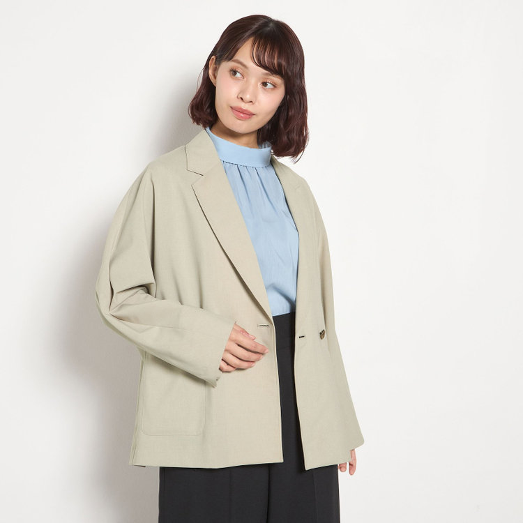シルバーライン 【SILVER LINE】【春夏】2釦1掛けダブルジャケット/ベージュ/ウォッシャブル/Naturemier/4S SUSTAINABILITY&ECOLOGY FABRIC 茶淡色