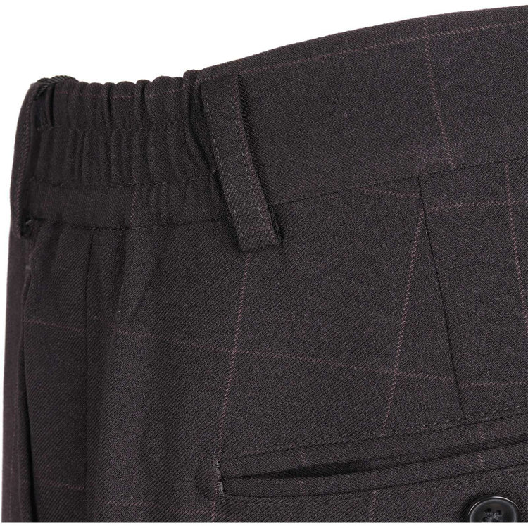 スーツセレクト 【WEB限定/OUTLET】【SLIM TAPERED_2】【年間】2釦シングルスリーピーススーツ 0タック/ブラック×ウィンドペン/4S SUSTAINABILITY&ECOLOGY FABRIC/※パンツ裾上げ済仕様 ブラック系(黒)