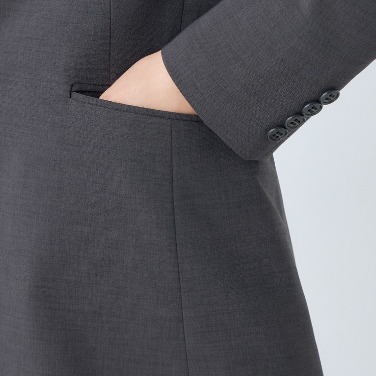 シルバーライン 【SL】【年間】2釦シングルパンツスーツ/グレー/ウォッシャブル/Naturemier/※パンツ裾上げ済仕様 グレー濃色