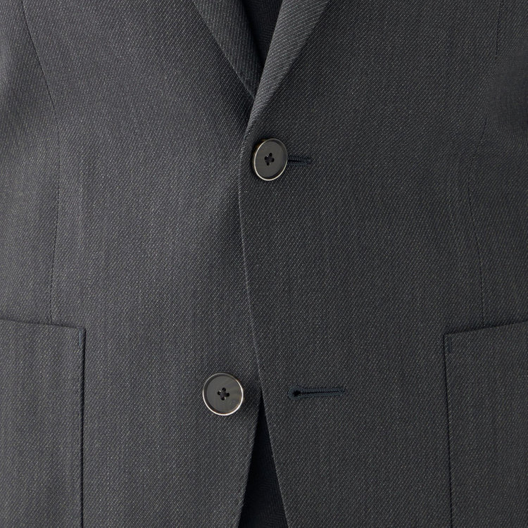 シルバーライン 【4S CROSS】【年間】セットアップジャケット/グレー×カルゼ/パッチポケット グレー中間