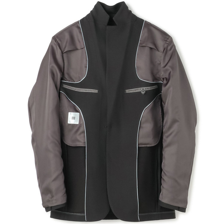 シルバーライン 【RBC】【秋冬】2釦シングルジャケット/ブラック×ソリッド/パッチポケット/メタル釦 黒