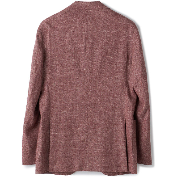 シルバーライン 【CLASSICO TAPERED】【春夏】ウールリネン2釦シングルジャケット/ワイン/パッチポケット/MARZOTTO 赤濃色