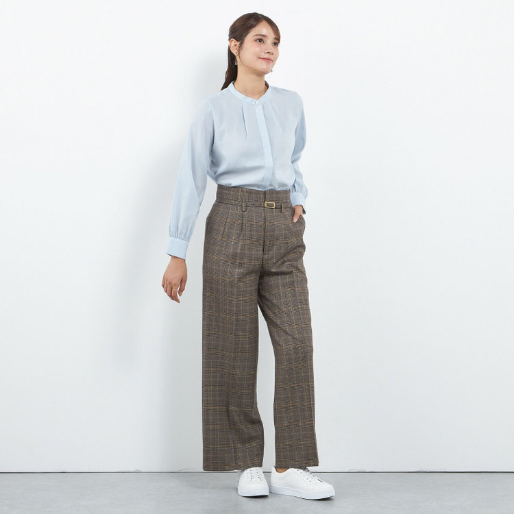 シルバーライン 【SL/長袖】バンドカラー比翼仕様/ブルー/「ストレッチ」「通気性」「吸水・速乾」 青中間