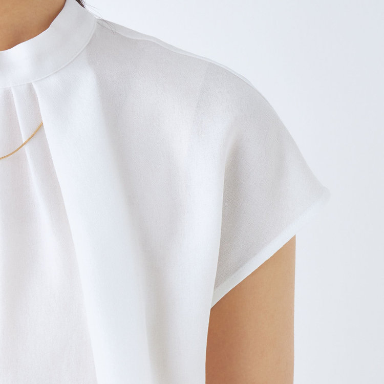 シルバーライン  【SL】アクセ付きフレンチ袖/ホワイト 白