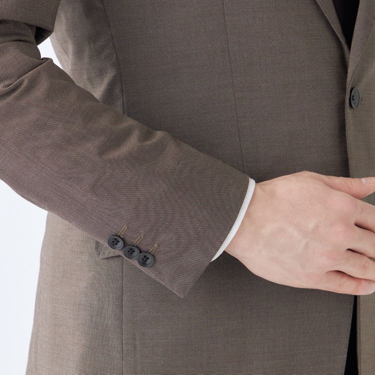ブラックライン 【SLIM TAPERED_2】【春夏】2釦シングルスーツ 0タック/ブラウン/ウエストシャーリング/4S SUSTAINABILITY&ECOLOGY FABRIC/ウォッシャブル/※パンツ裾上げ済仕様 茶中間