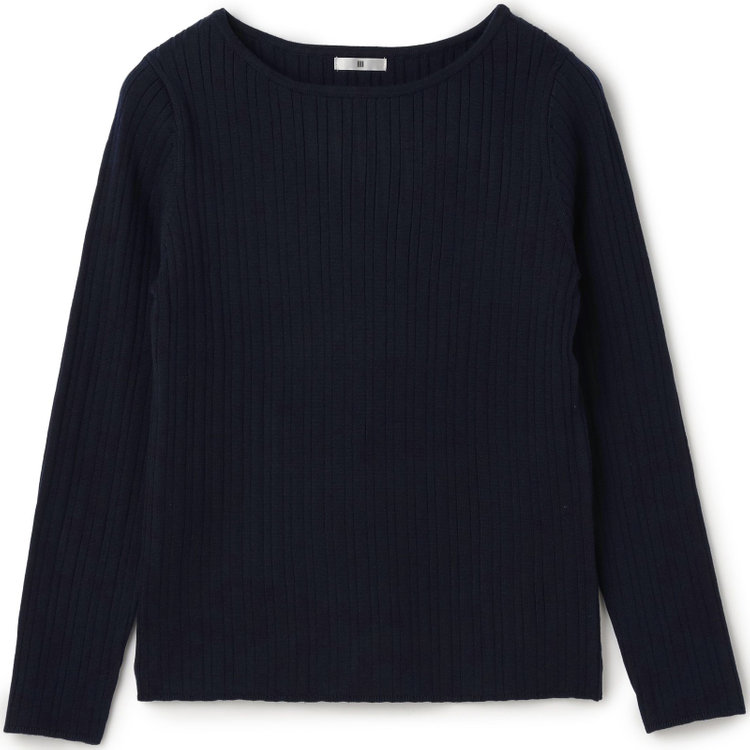 シルバーライン 【SL】【秋冬】 ボートネック ニットセーター/ネイビー/マシンウォッシャブル 紺中間