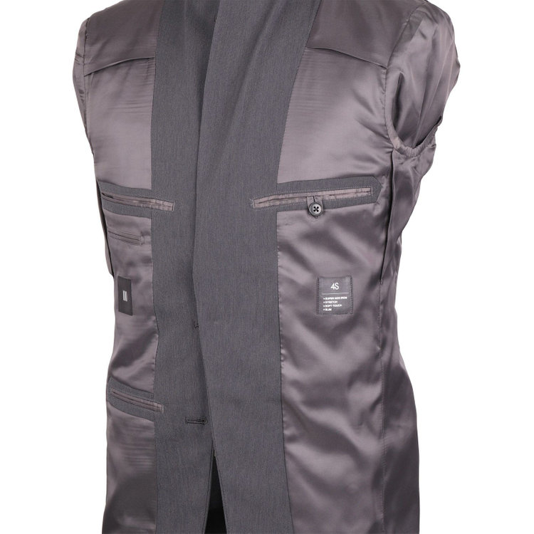 スーツセレクト 【発送在庫あり】【SLIM TAPERED_2】【春夏】2釦シングルスーツ 0タック/グレー/4S/ウォッシャブル グレー系(灰)