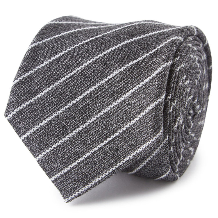 ブラックライン 【BL】シルクウールストライプネクタイ 7.5cm幅/グレー その他