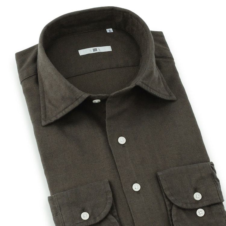 シルバーライン 【SILVER LINE】ワイドカラーワイシャツ/カーキ 黄淡色