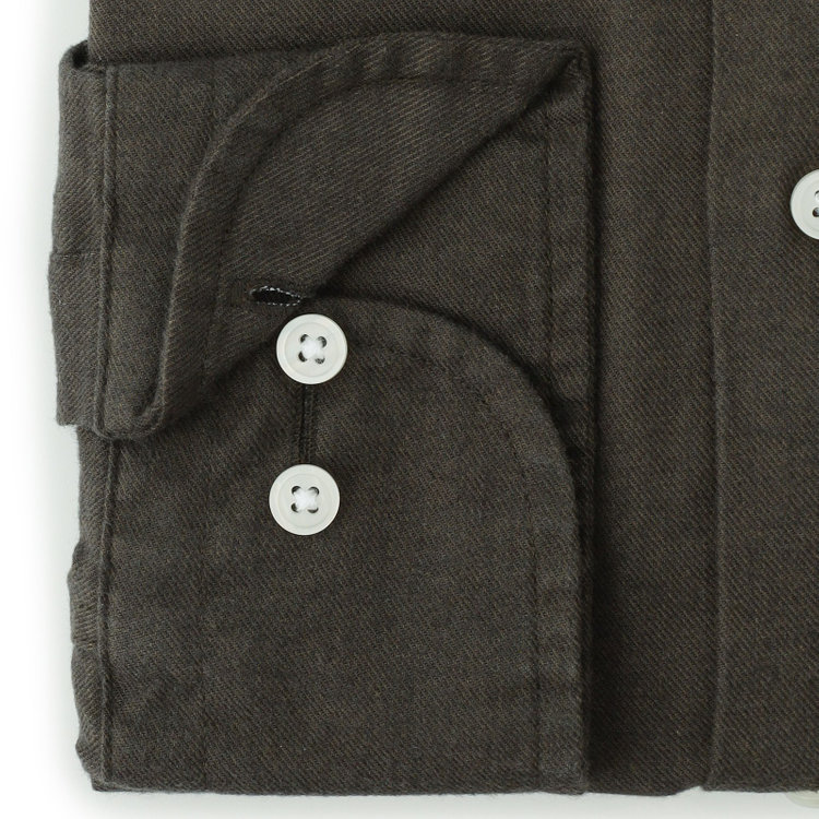 シルバーライン 【SILVER LINE】ワイドカラーワイシャツ/カーキ 黄淡色