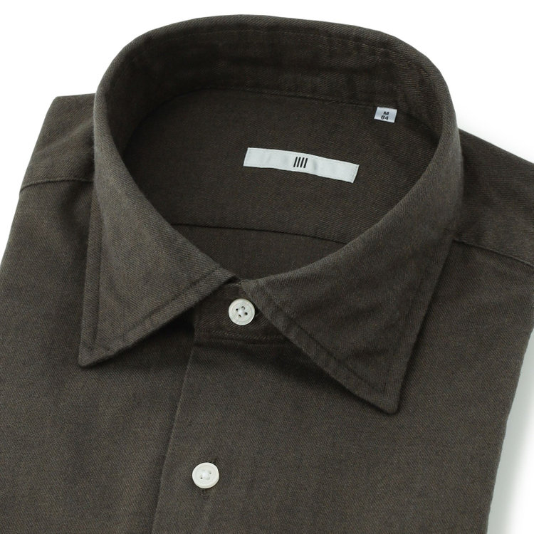 シルバーライン 【SILVER LINE】ワイドカラーワイシャツ/カーキ 黄淡色