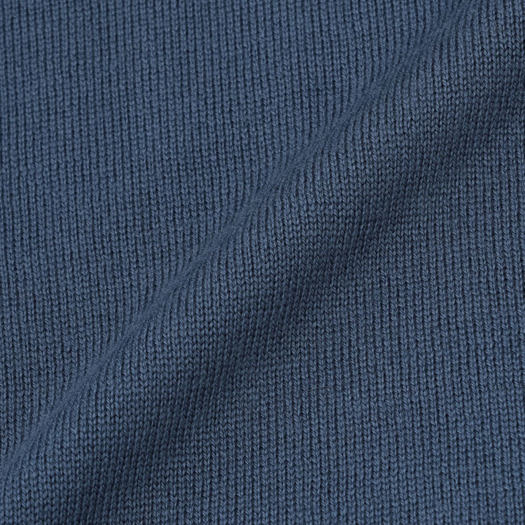 スーツセレクト 【発送在庫あり】【RBC】【秋冬】ウール100%モックネックニットセーター/ブルー/ZEGNA BARUFFA/マシンウォッシャブル 青中間