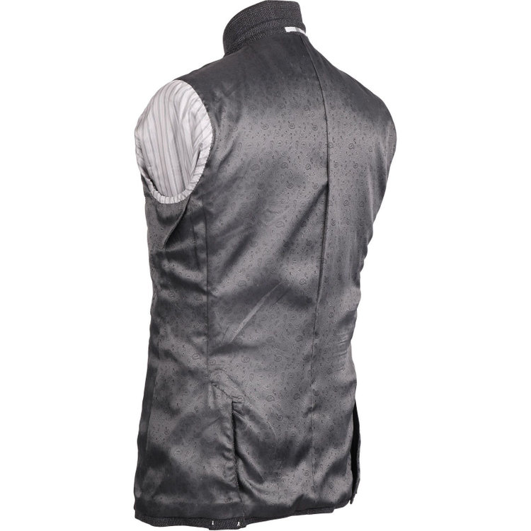 スーツセレクト 【発送在庫あり】【CLASSICO TAPERED】【秋冬】2釦シングルスーツ 1タック/グレー×グレンチェックオーバーペン/Ermenegildo Zegna ELECTA woven in italy グレー系(灰)