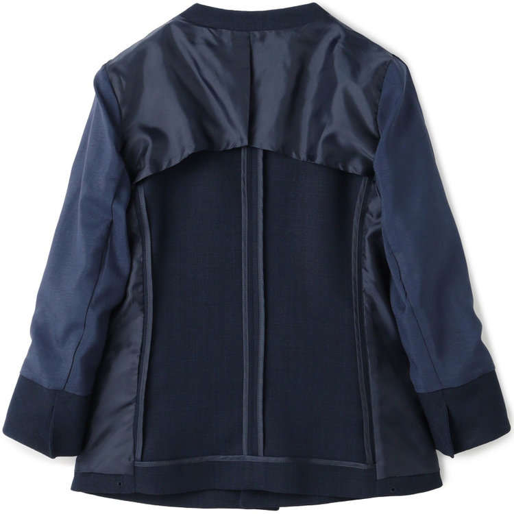 ブラックライン 【SL】【春夏】ノーカラー七分袖ジャケット/ネイビー/ウォッシャブル ネイビー系(紺)