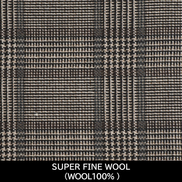 スーツセレクト 【国内縫製】【MEN'S】【パターンオーダー】【CLASSICO TAPERED S】【春夏】スーツ/グレー×チェック/SUPER FINE WOOL (WOOL100%) グレー中間
