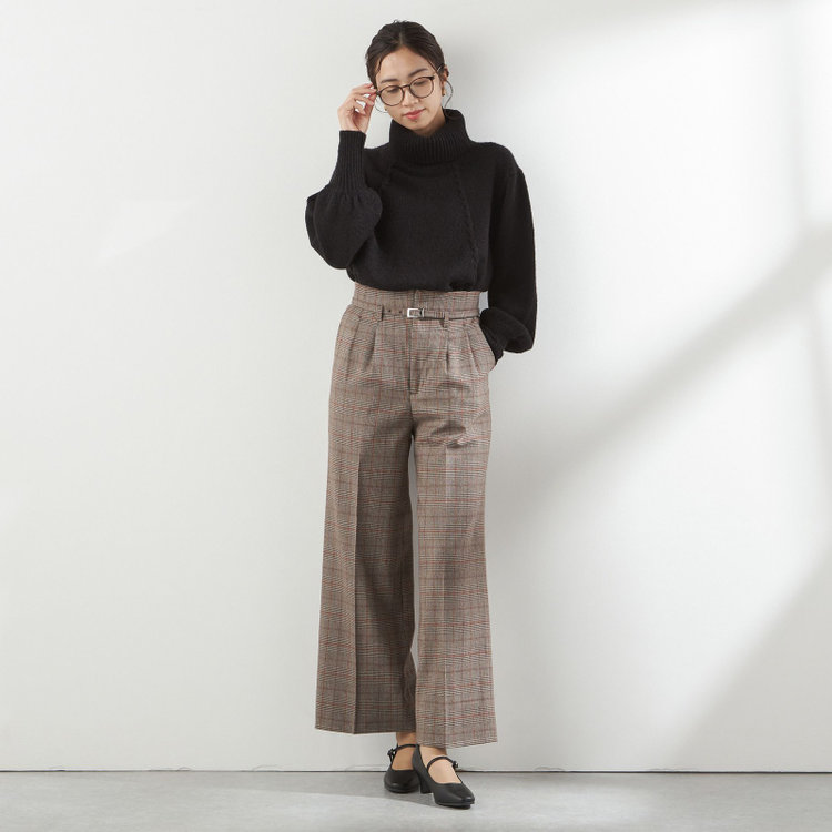 シルバーライン 天竺モヘア風タートルニット/ブラック 黒