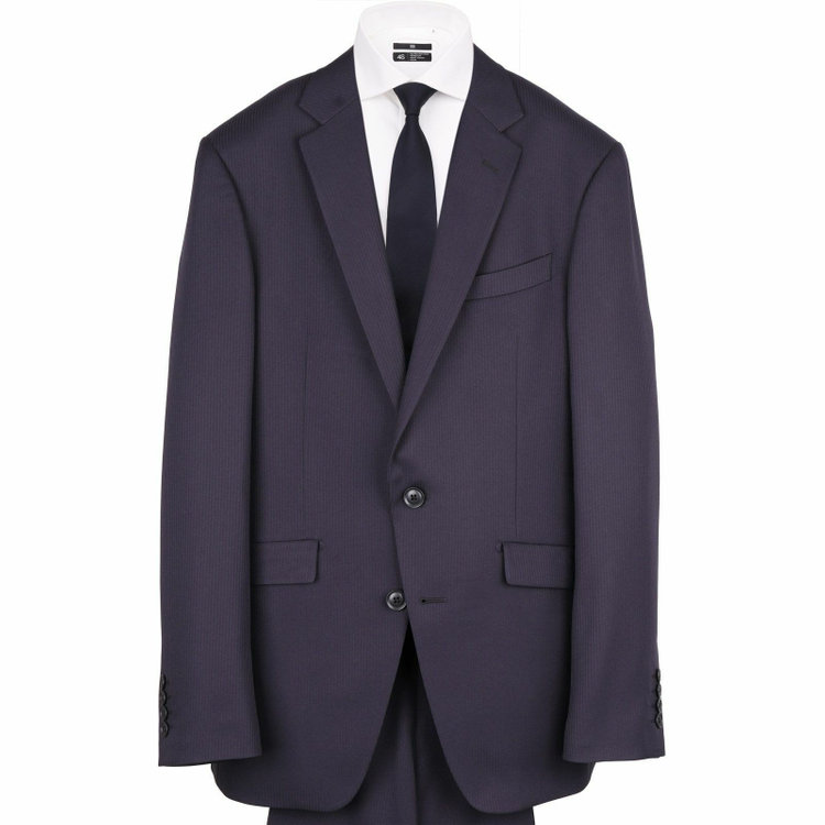 ブラックライン 【KSW】【年間】2釦シングルスーツ 0タック/ネイビー×シャドーストライプ/ウォッシャブルパンツ※裾上げ必要 紺濃色