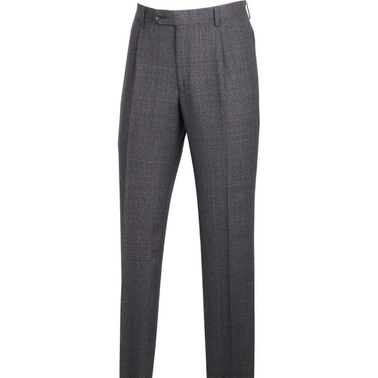 スーツセレクト 【発送在庫あり】【CLASSICO TAPERED】【秋冬】2釦シングルスーツ 1タック/グレー×グレンチェックオーバーペン/Ermenegildo Zegna ELECTA woven in italy グレー系(灰)