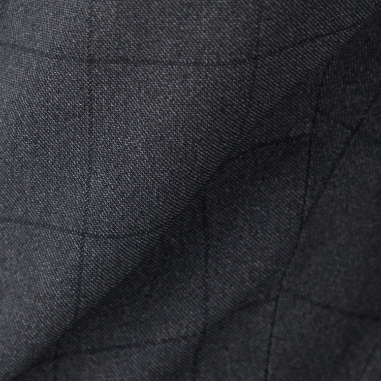 ブラックライン 【SLIM TAPERED】【秋冬】ポリエステル0タックテーパードパンツ/グレー×ウィンドペン/ウエストムーブ/ウォッシャブル/4S SUSTAINABILITY&ECOLOGY FABRIC/裾上げ済み仕様 グレー中間