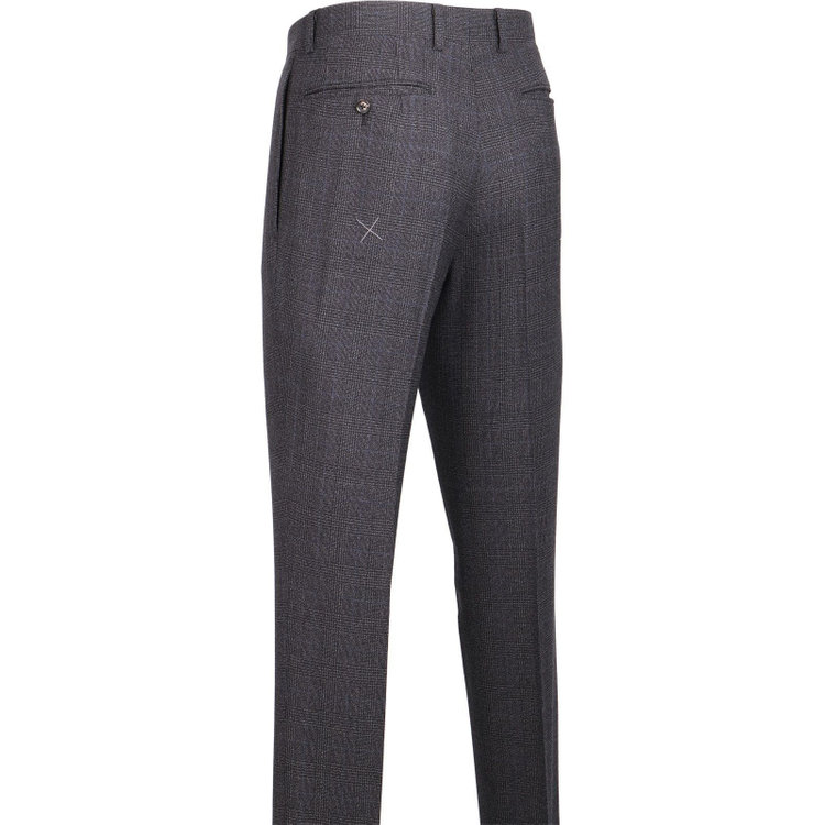 スーツセレクト 【発送在庫あり】【CLASSICO TAPERED】【秋冬】2釦シングルスーツ 1タック/グレー×グレンチェックオーバーペン/Ermenegildo Zegna ELECTA woven in italy グレー系(灰)