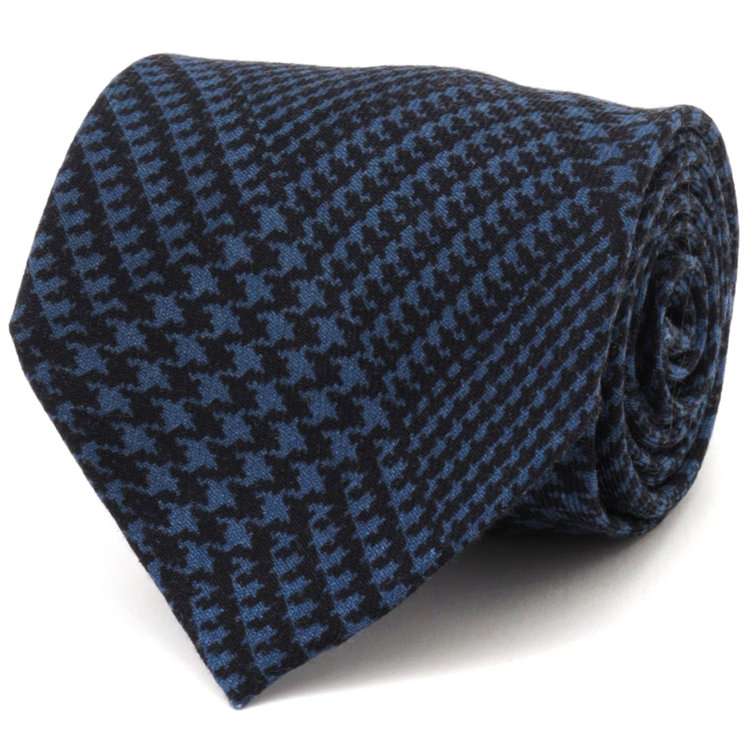 シルバーライン 【SILVER LINE】ウールチェックネクタイ 8.5cm幅/ネイビー×ブラック/Finest fabrics by COMO ITALY その他