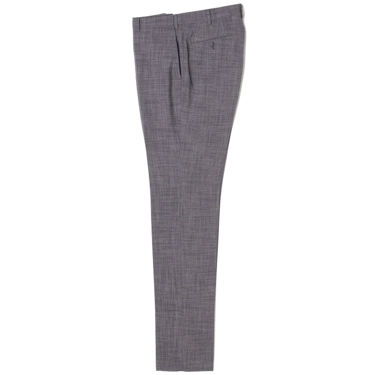 ブラックライン 【SLIM TAPERED】【春夏】0タックテーパードパンツ/グレー×スラブ/ウエストムーブ/4S SUSTAINABILITY&ECOLOGY FABRIC「ウォッシャブル」「ストレッチ」/※裾直し必要 グレー中間
