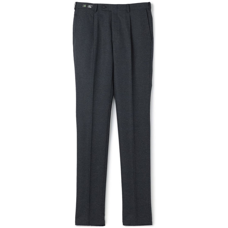 シルバーライン 【RBC】【春夏】ポリエステル1タックテーパードパンツ/ネイビー×チェック/ウエストムーブ仕様/4S SUSTAINABILITY&ECOLOGY FABRIC/※裾上げ必要 紺中間