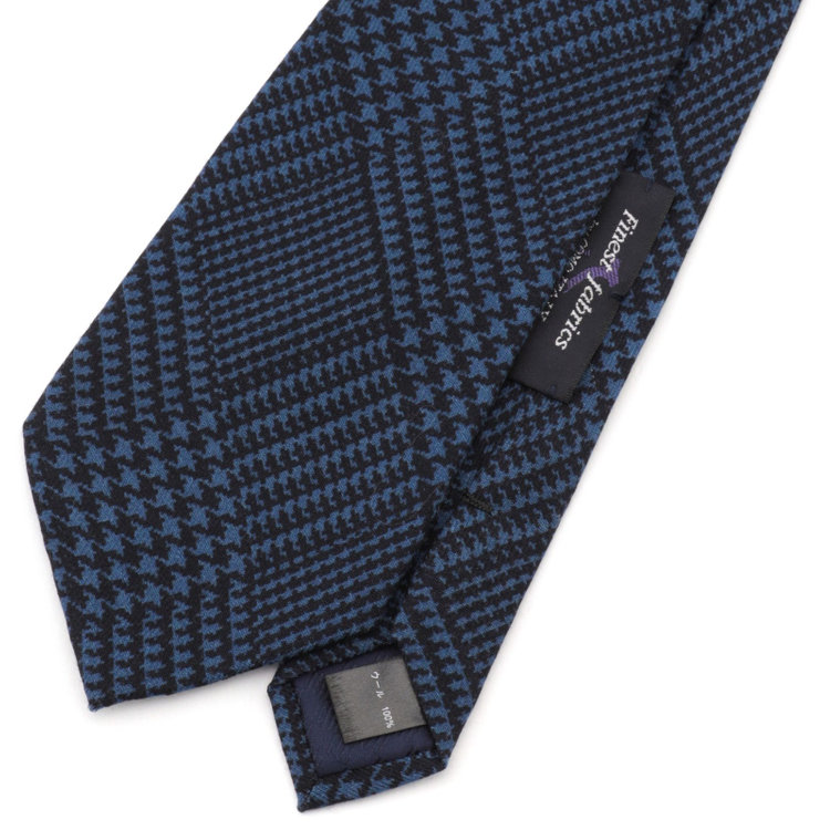 シルバーライン 【SILVER LINE】ウールチェックネクタイ 8.5cm幅/ネイビー×ブラック/Finest fabrics by COMO ITALY その他