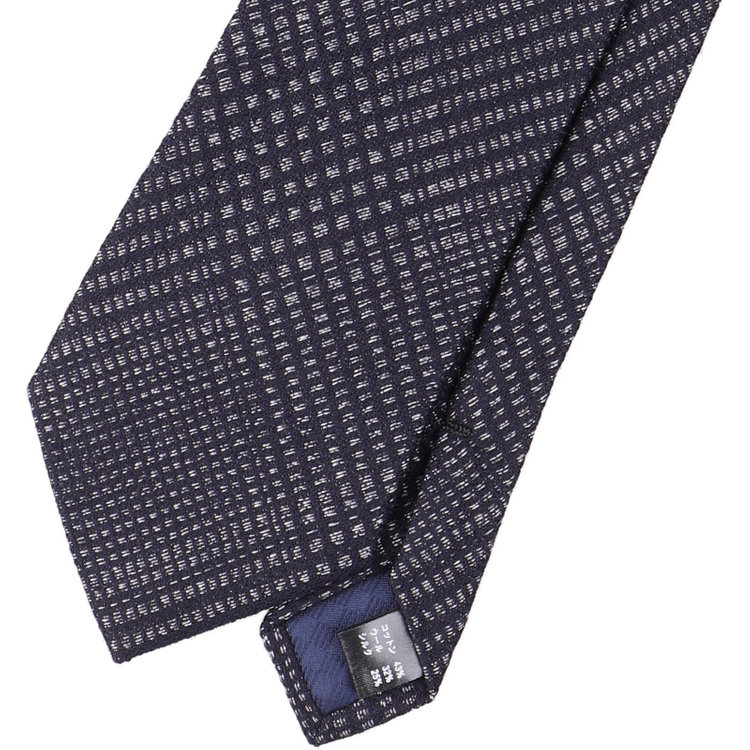 シルバーライン 【発送在庫あり】【SL】コットンウールシルクチェックネクタイ 8.5cm幅/グレー×ネイビー/ITALIAN FABRICS その他
