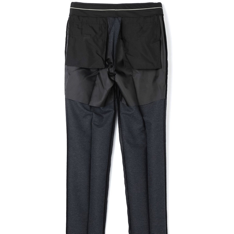 シルバーライン 【RBC】【春夏】ポリエステル1タックテーパードパンツ/ネイビー×チェック/ウエストムーブ仕様/4S SUSTAINABILITY&ECOLOGY FABRIC/※裾上げ必要 紺中間